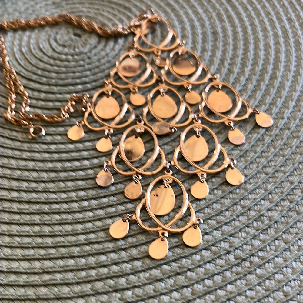 Elegant Gold Chandelier Necklace